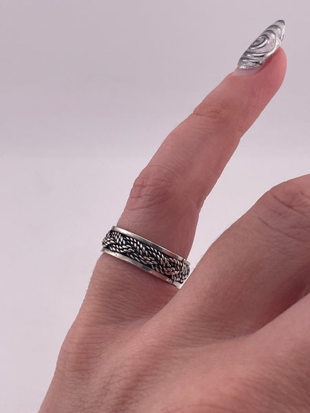 size 5.25 sterling silver braided rope design band ring