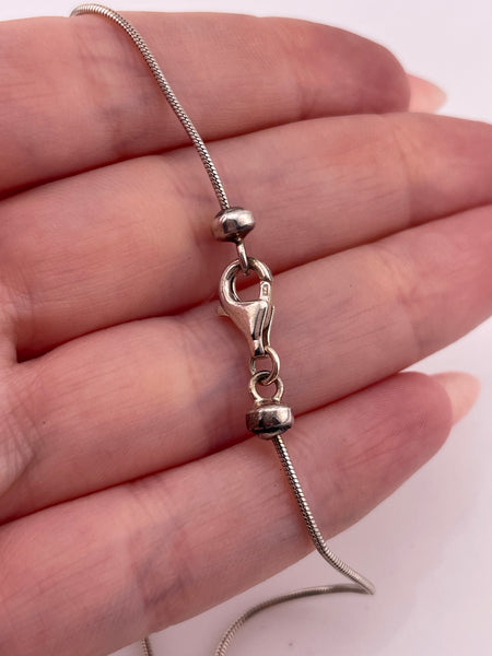 sterling silver 18-3/8" rhodium plated 3-tier amber slide snake chain necklace