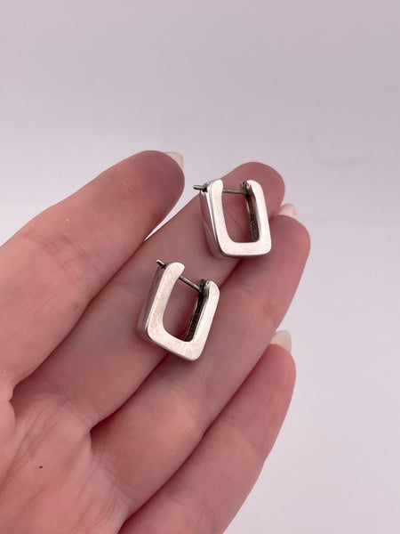 sterling silver square hoop earrings