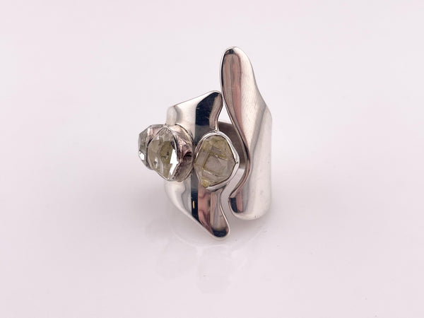 size 7.25 sterling silver designer Lilly Barrack quartz ring