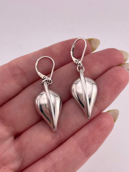 sterling silver stoneless Robert Lee Morris RLM Studio leaf dangle earrings