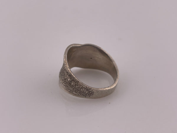 size 6.75 sterling silver stoneless textured sparkly ring