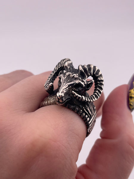 size 10.75 sterling silver rams head ring