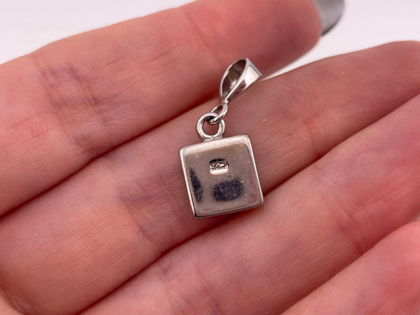 sterling silver synthetic opal pendant