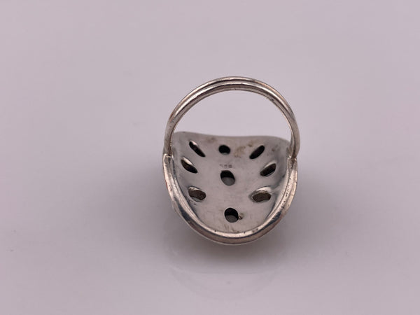 size 6.25 sterling silver faceted topaz cluster ring