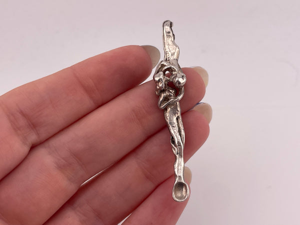 sterling silver kissing couple head shop spoon pendant