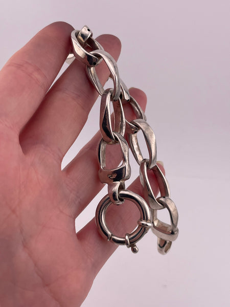 sterling silver 8 5/8" chunky oversized clasp chain link bracelet