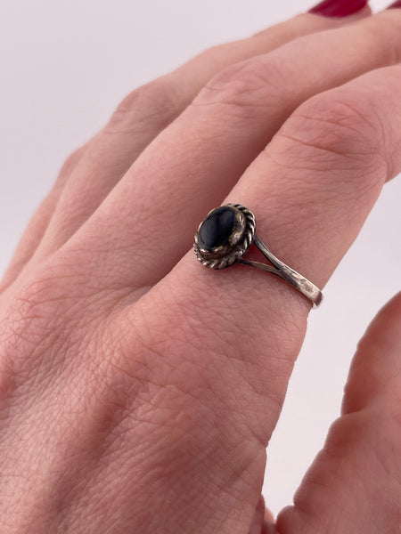 size 8.75 sterling silver onyx ring