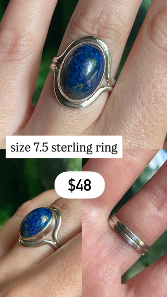 RESERVED PRIVATE LISTING -- sterling silver blue stone ring B15
