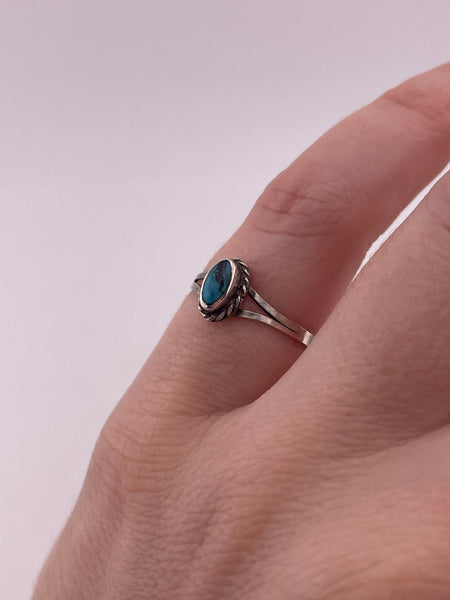 size 6 sterling silver turquoise ring