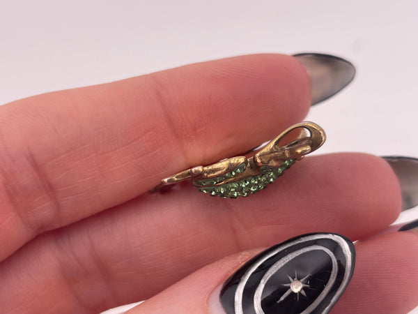 sterling silver gold wash faceted glass frog pendant