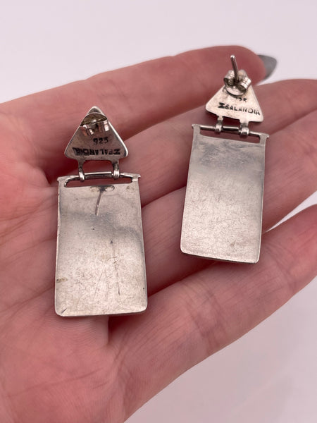 sterling silver Zealandia resin gold plated heart post hinge earrings