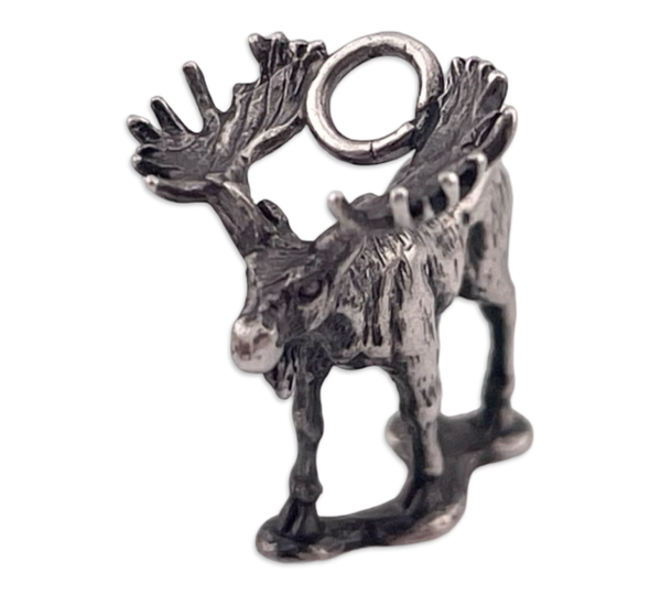 sterling silver small moose charm pendant