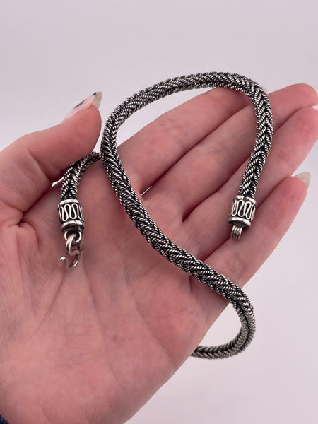sterling silver 18" heavy 58 grams box wheat chain necklace