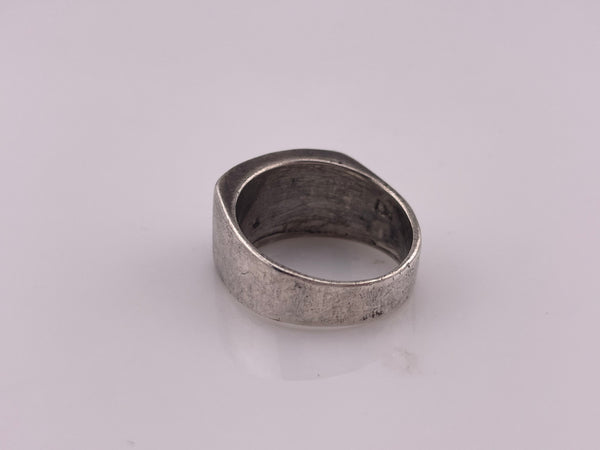 size 9.5 sterling silver crushed turquoise coral ring