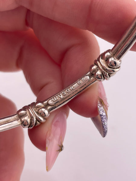 sterling silver 8" David Wysor stoneless bangle bracelet