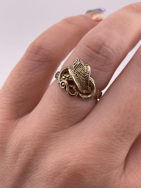 size 6.25 sterling silver gold wash snake ring
