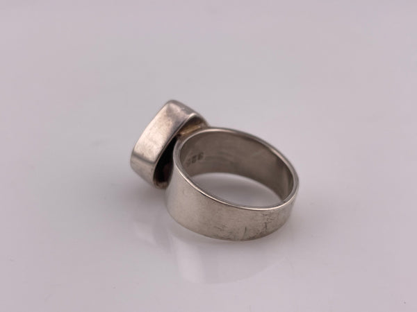 size 8.5 sterling silver faceted rutilated quartz teardrop ring
