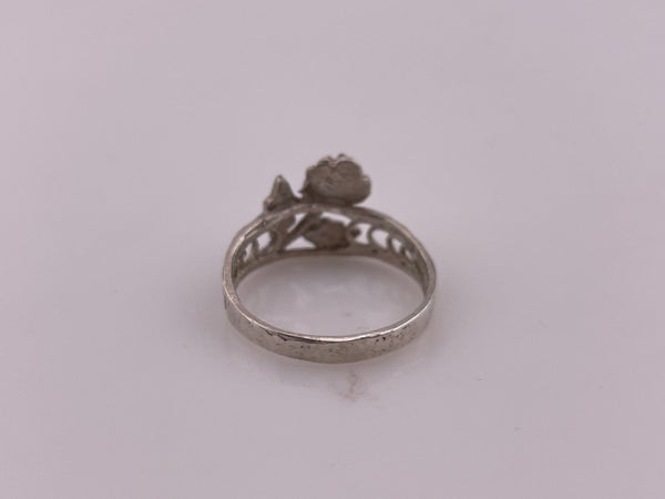 size 8 sterling silver rose ring