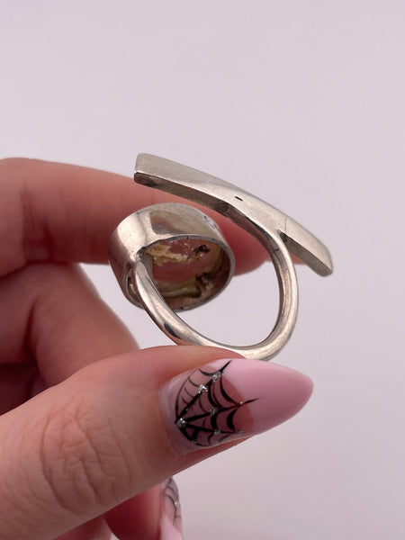 size 10.5 sterling silver artisan golden rod rutilated quartz ring
