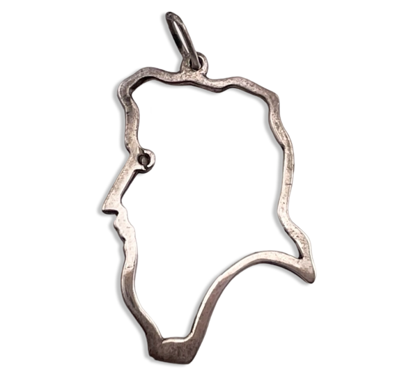 sterling silver face outline pendant