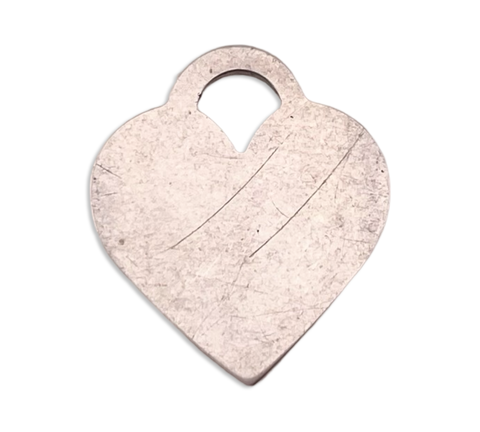 sterling silver heart tag pendant