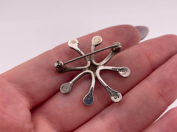 sterling silver Joseph Skinger modernist stoneless brooch