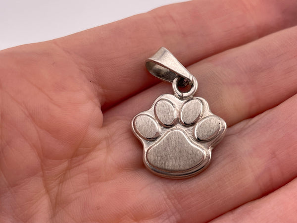 sterling silver dog paw pendant