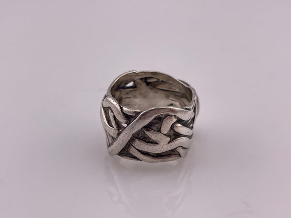 size 8.25 sterling silver Silpada wide band pearl ring
