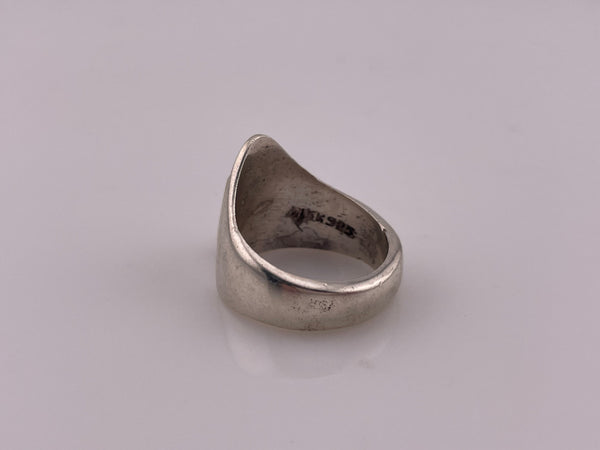 size 7.5 sterling silver & brass Mexican stoneless chunky triangle step ring