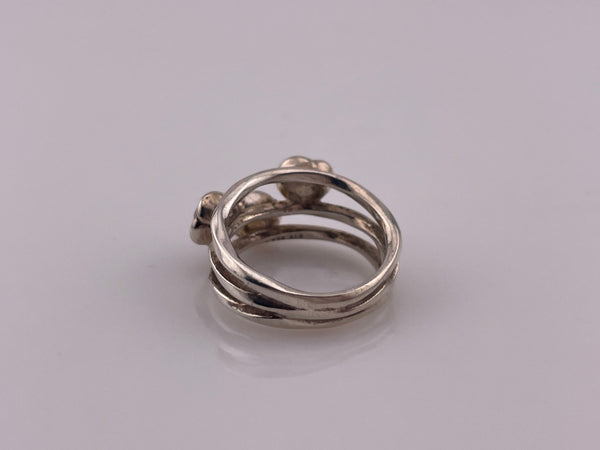 size 7 sterling silver Pandora faux pearl ring