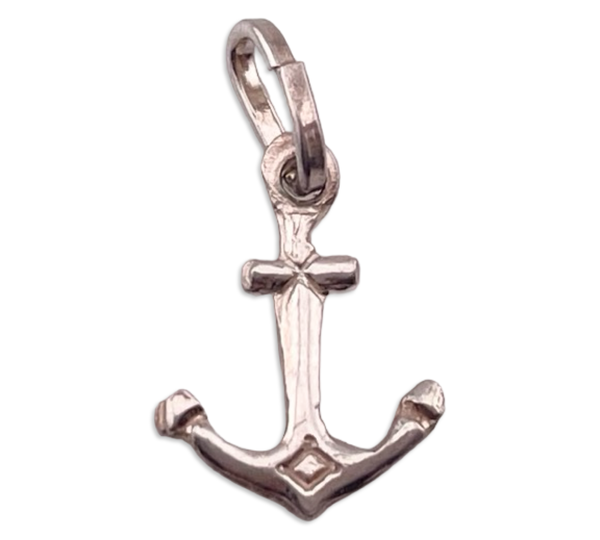 sterling silver small lightweight anchor pendant