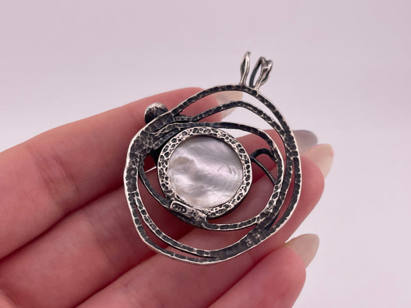 sterling silver pearl mother of pearl pendant