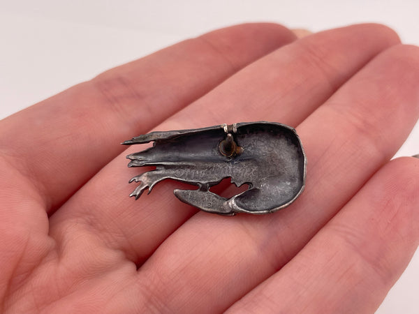sterling silver designer Mignon Faget crawfish lapel pin