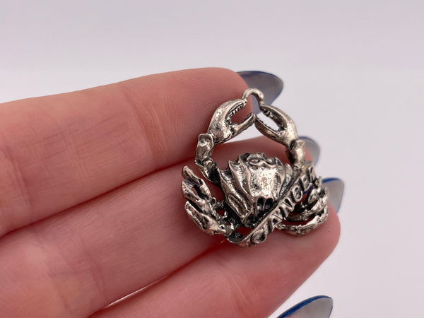 sterling silver Cancer the Crab zodiac sign pendant