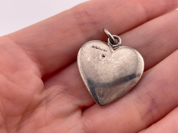 sterling silver solid heart pendant