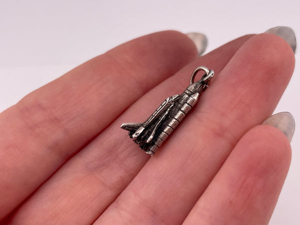 sterling silver spaceship pendant