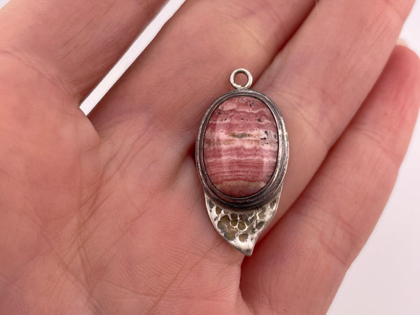 sterling silver rhodochrosite pendant