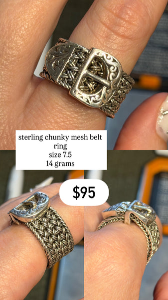 RESERVED PRIVATE LISTING -- sterling silver belt ring A8