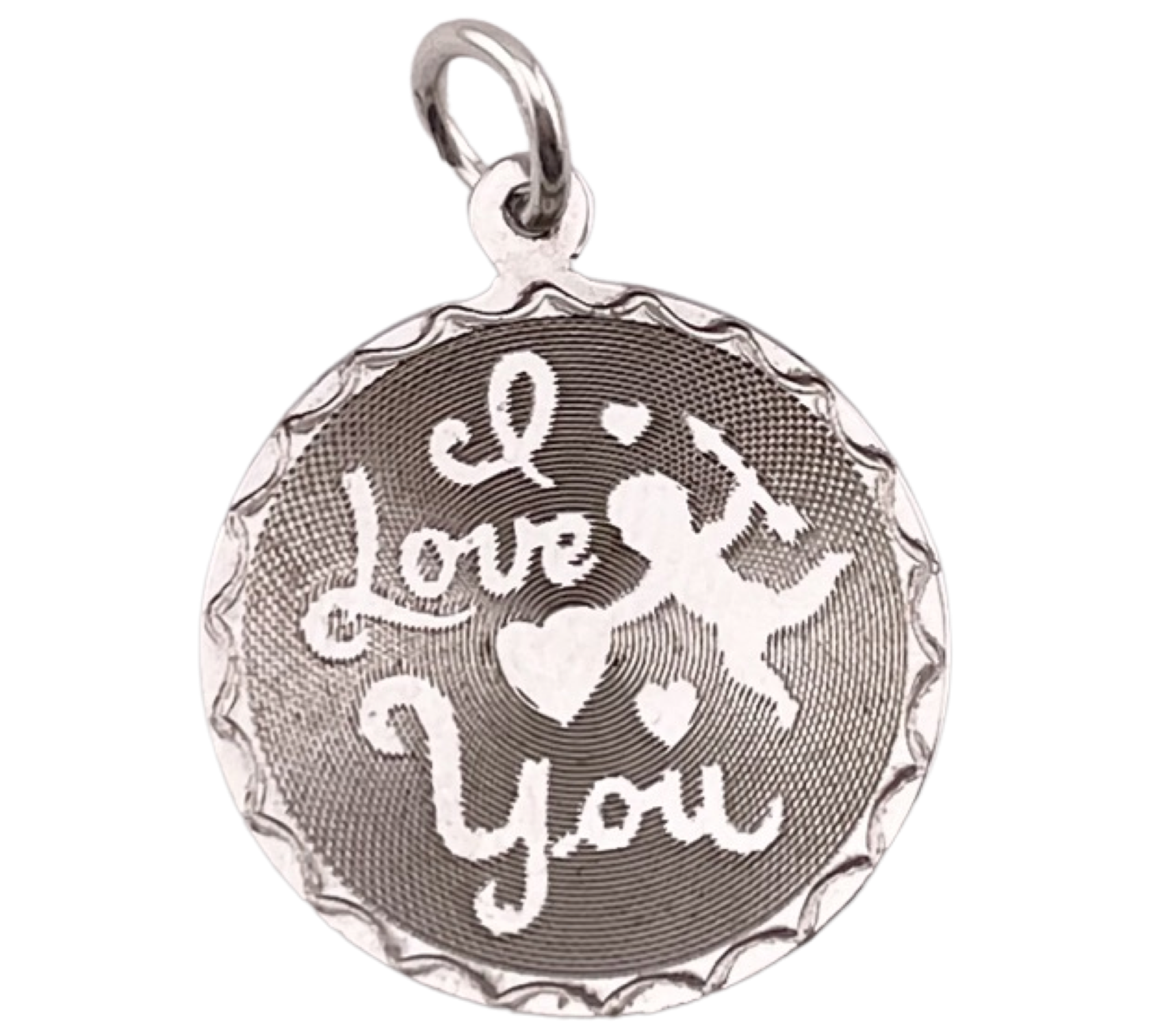sterling silver 'I love you' pendant