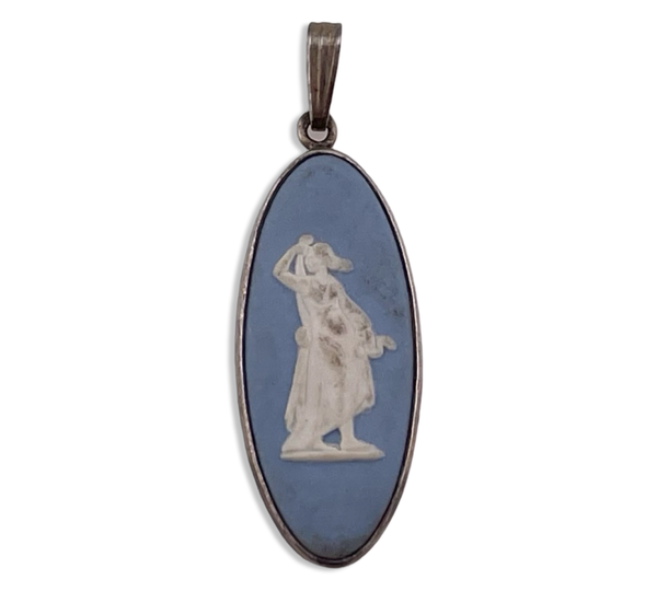 sterling silver Wedgwood pottery pendant