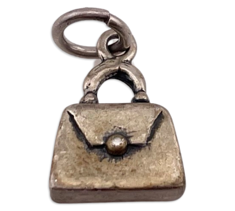 sterling silver 3D purse charm pendant
