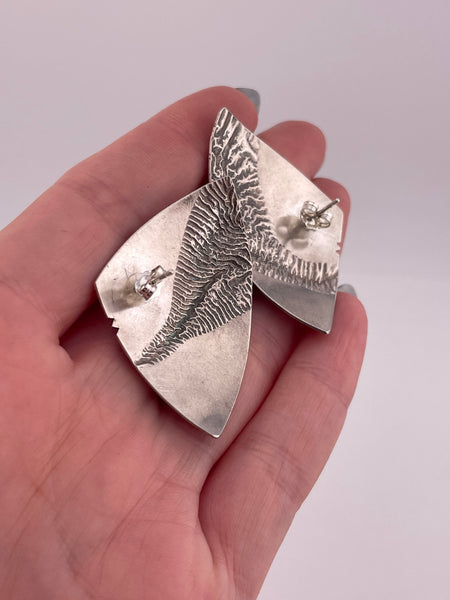 sterling silver textured artisan post earrings