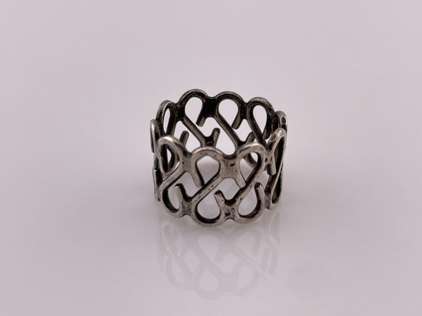 size 6 sterling silver S band open-work ring