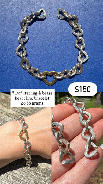 RESERVED PRIVATE LISTING -- sterling silver heart link bracelet A14