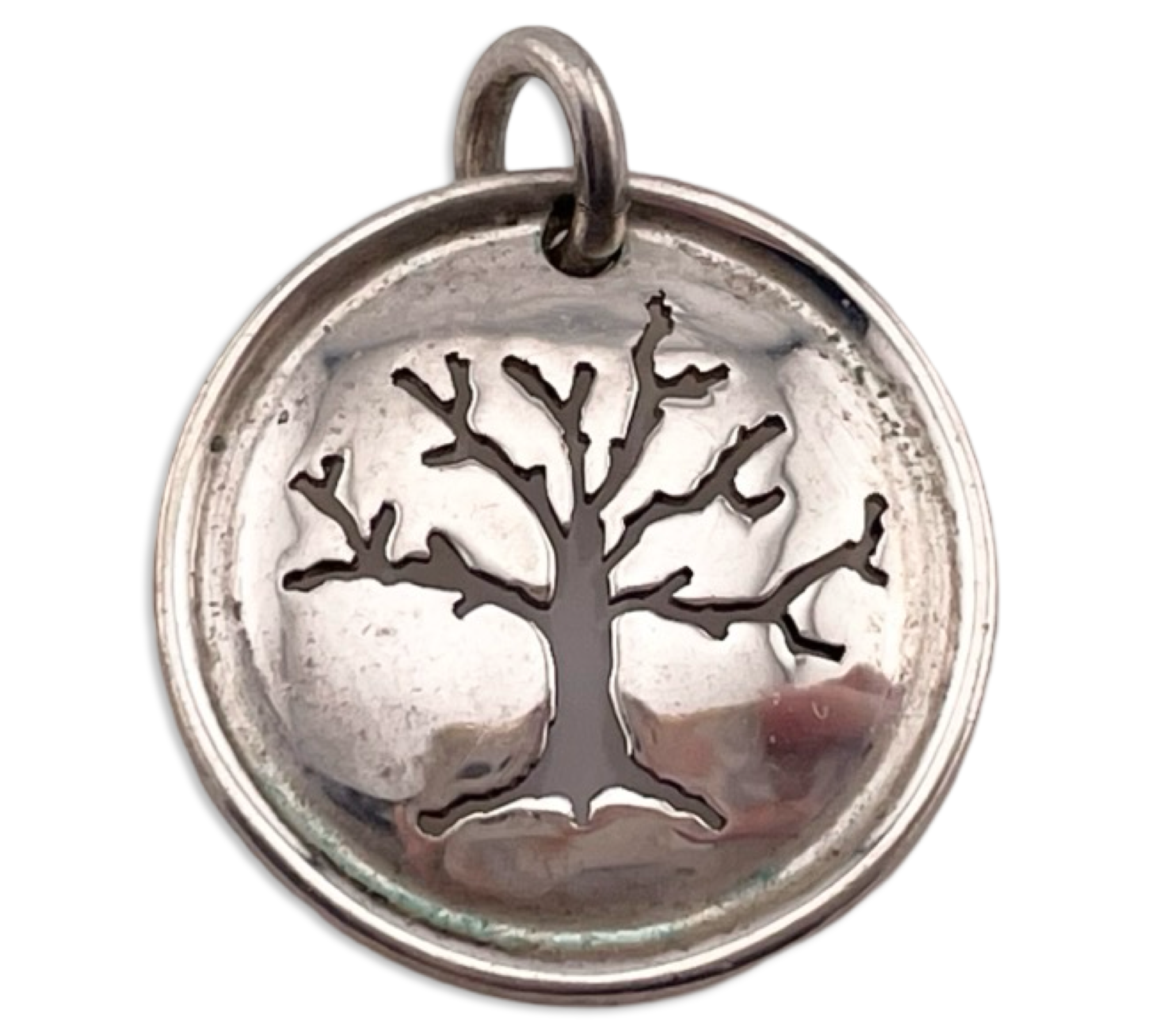 sterling silver tree cut-out design pendant