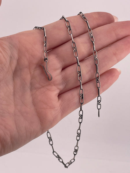 sterling silver 22.5" rustic handmade chain necklace