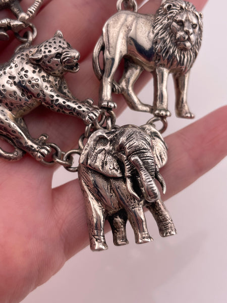 sterling silver 1991 Carol Felley safari animal necklace