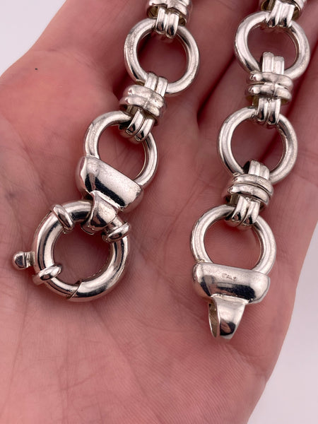 sterling silver Italian chunky circle chain link bracelet