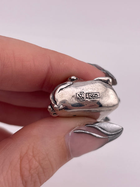 sterling silver puffy whale pendant